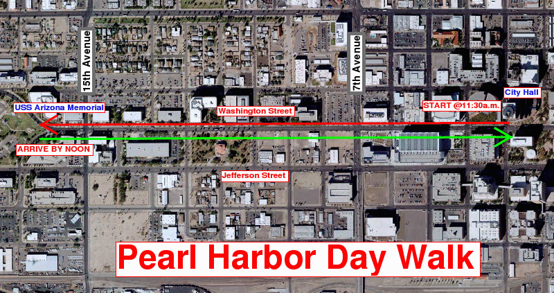 The route of the Pearl Harbor Day Walk