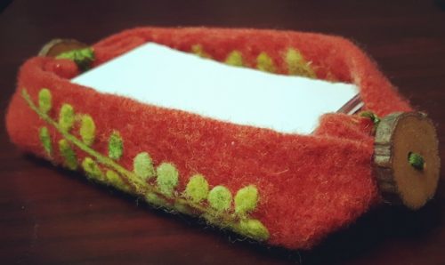 felted box for storing paper
