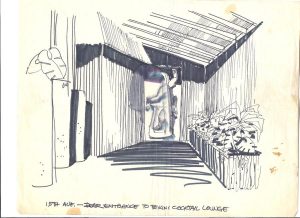 Sketch of the would-have-been rear entrance. (It's a little different in reality.)