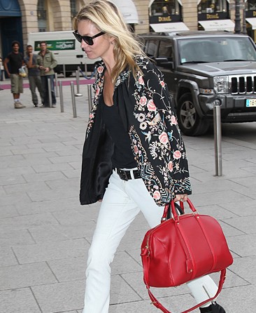 Kate Moss and Louis Vuitton Sofia Coppola Suede Bag